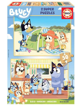 Puzzle Educa madeira 2x50 pcs Bluey