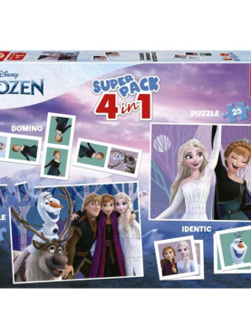 Puzzle Educa Superpack 4 em 1 jogos Frozen