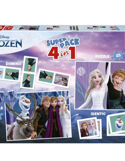 Puzzle Educa Superpack 4 em 1 jogos Frozen
