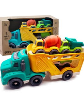 Giros Eco Camião Transporte 28 cm + 3 Carros Roda Livre Yel