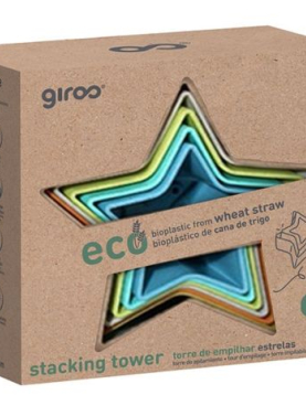TORRE EMPILHÁVEL ESTRELINHAS 6 PEÇAS BIOPLÁSTICO GIROS ECO