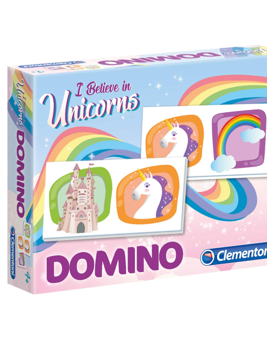Clementoni – Dominó de Bolso Unicórnio, 18033, multicolor