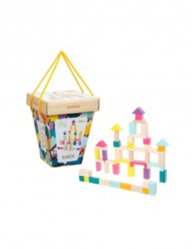 Jogo blocos de madeira construção 50 peças CUBIKA