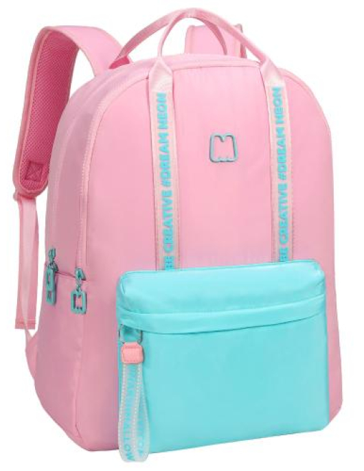 Mochila Escolar Marshmallow Neon Rosa
