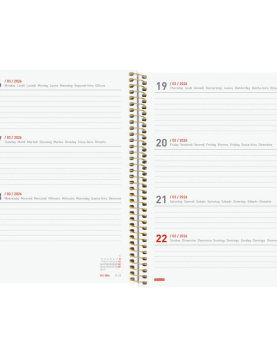 Agenda Escolar Semanal A5 18 meses