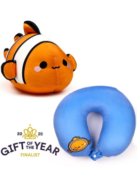 Almofada de Viagem e Peluche Peixe-Palhaço 2 em 1