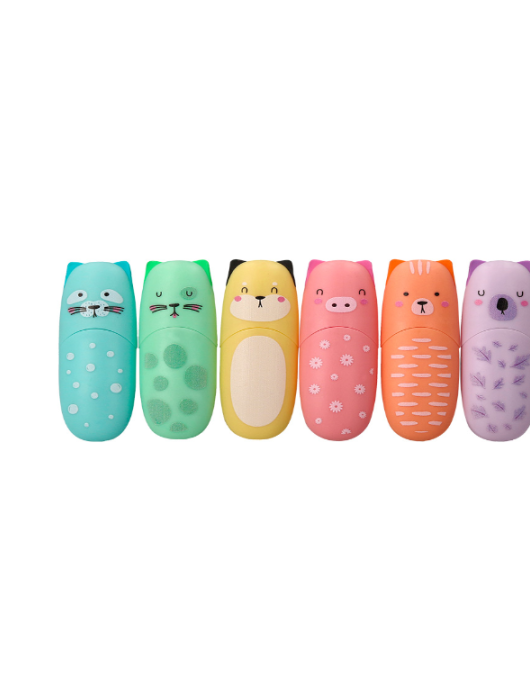 Marcador Fluorescente Imaginovo Safari Pastel com 6 unidades